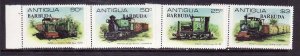 Barbuda-Sc.#469-72-Unused NH set-id2-Trains-Locomotives-1981-