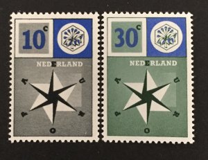 Netherlands 1957 #372-3, United Europe, MNH.