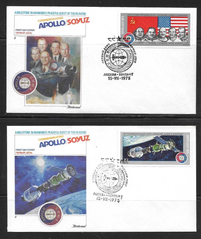 Russia 4338-41 Apollo Soyuz Flight Fleetwood FDC set