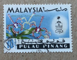 Penang 1965 10c Orchid, used. Scott 71, CV $0.25. SG 70