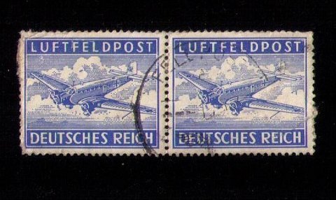 GERMANY Sc #MC1 Used Junker Transport Plain Vert.Pair F-VF (1942):