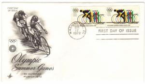 US #1460 6c Olympic Bicycling pair on FDC Artcraft ECV $2.50