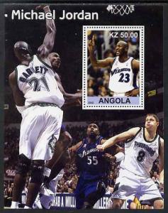 Angola 2002 Michael Jordan #2 perf souvenir sheet unmount...