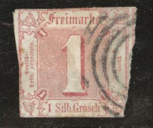 Thurn and Taxis Scott 18 Used 1 sgr 1863 rose cut in