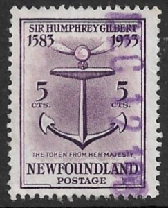 NEWFOUNDLAND 1933 5c ANCHOR Pictorial Sc 216 VFU