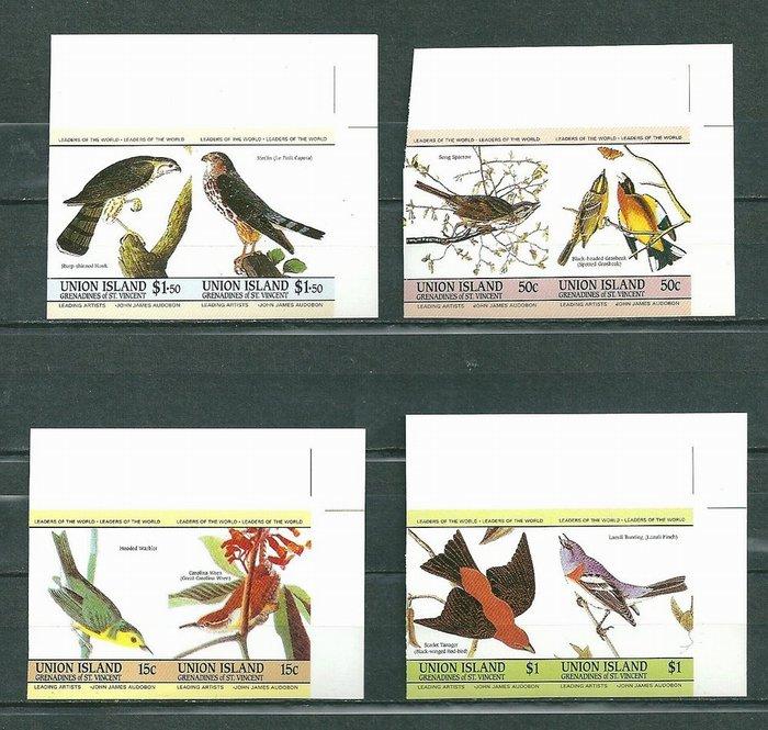 Union Island 1985 Birds 4 pairs imperf. MNH S.588