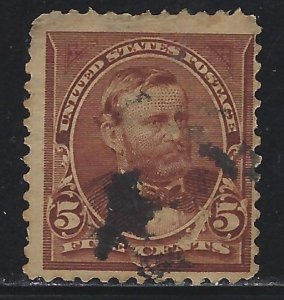 Scott # 255  Lot E218  5c Grant  chocolate  Used