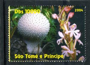 Sao Tome & Principe 2004 Mushrooms-Orchids of Africa set 1v Perforated Mint (NH)