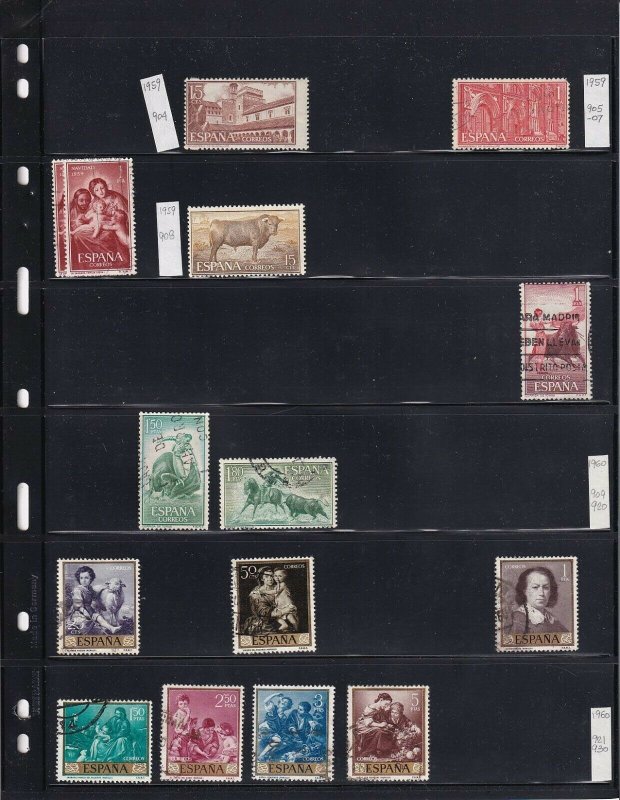 SPAIN 4 STOCK PAGES COLLECTION LOT 1952+ SOME MINT HINGED