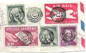 US  #1052 E21 Air Mail Special Delivery on paper