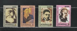 Romania #4587-90  (2003 Famous People Set) VFMNH CV $5.75