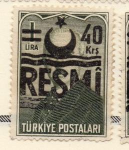 Turkey 1955-56 Optd Resmi Star Crescent Fine Mint Hinged 40k. Surcharged 086002