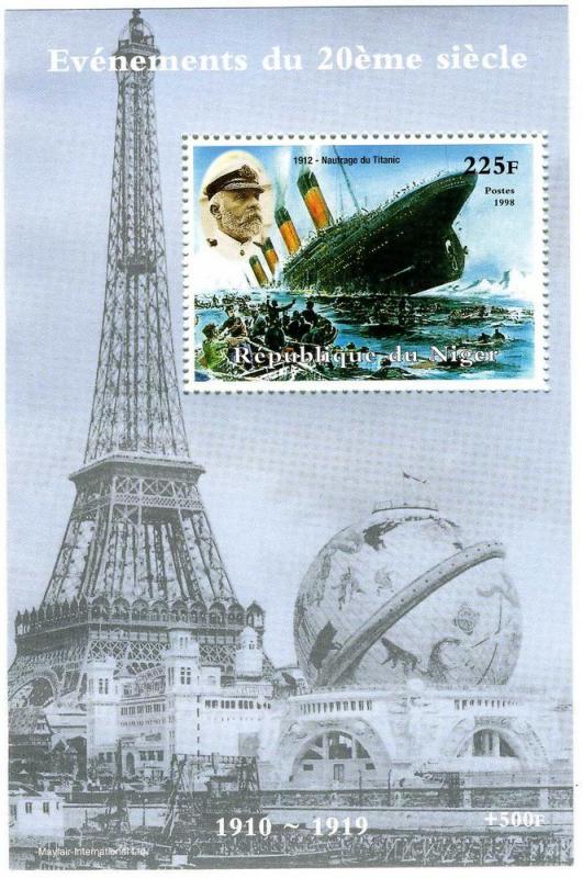 Niger 1998 EVENTS 20th.Century 1910/1919 The Titanic s/s Perforated Mint (NH)