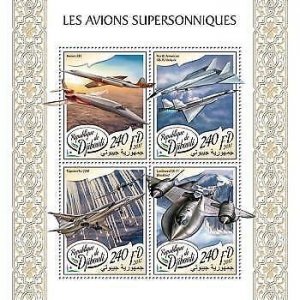 2017 Djibouti Mnh Supersonic Aircraft. Michel: 1771-1774. Scott Code: 1241