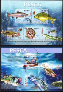 Guinea Bissau 2013 Marine Life Fishes sheet + S/S MNH