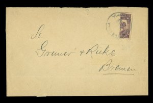 COLOMBIA 1904 Coat of Arms 10c pink BISECT(5c) Sc# 269v used on cover to Germany
