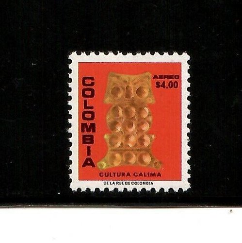 Colombia 1978 - Gold Owl - Single Stamp - Scott #C668 - MNH