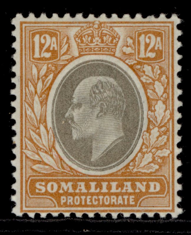 SOMALILAND PROTECTORATE EDVII SG40, 12a grey-black & orange-buff, LH MINT. 