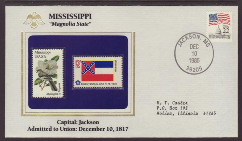 US Mississippi State Flag,Bird and Flower Cover BIN