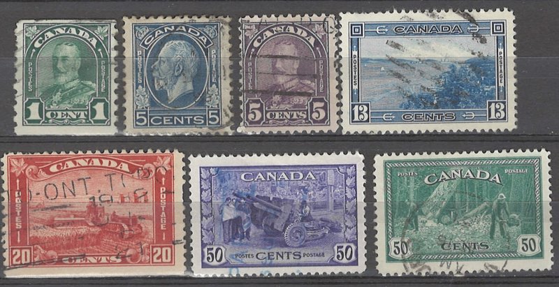 COLLECTION LOT # 5072 CANADA 7 STAMPS 1930+ CV+$16