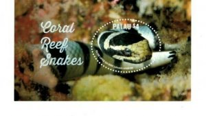 Palau - 2015 - Coral Reef Snakes - Souvenir Sheet - MNH