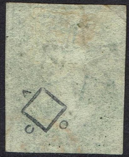 TASMANIA 1855 QV CHALON 2D WMK LARGE STAR IMPERF USED  