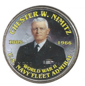 CHESTER W. NIMITZ WWII Colorized JFK Half Dollar U.S. NAVY FLEET ADMIRAL