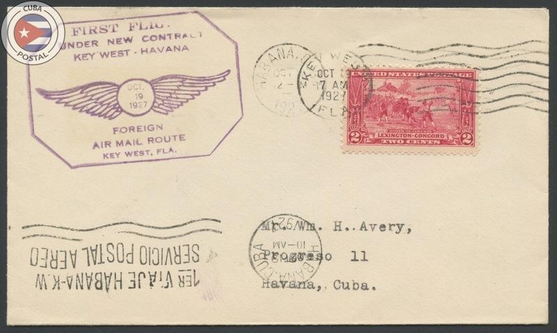 Cuba 1927 First Flight Cover | Key West - Havana | FAM 4 | CU4689