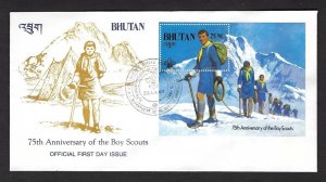 1982 Bhutan Boy Scouts BadenPowell mountain SS FDC
