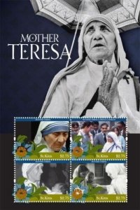 SAINT KITTS 2011 - MOTHER TERESA SHEET OF 4 STAMPS MNH