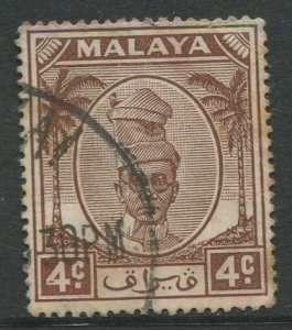 STAMP STATION PERTH Perak #108 Sultan Yussuf Izuddin Shah Used 1950