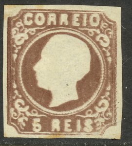 PORTUGAL 1862-1864 5r BROWN Type II King Luiz  Imperforate Sc 12a MNG