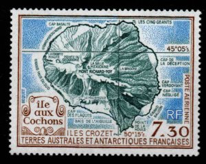 FSAT TAAF Scott C109 airmail stamp Map of Island