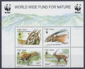 2000 Vietnam 3063-3066VB+Tab WWF - Fauna 8,00 €