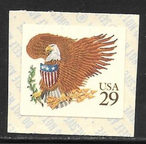 USA 2595: 29c Eagle and Shield, brown denomination, single, M, SA, VF