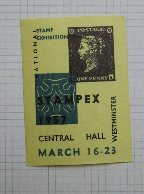 STAMPEX 6B Westminster Expo Penny Black 1957 UK Natl Philatelic Souvenir Ad 