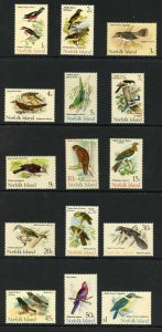 Norfolk Is SG103/17 1970 Birds Set of 15 Fine U/M Cat 23 pounds