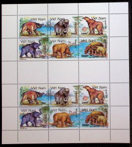 NORTH VIETNAM Sc 2293 NH SOUVENIR SHEET OF 1991 - DINOSAURS - (ZN25)