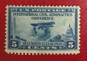 1928 US Sc 650 unused 5c International Aeronautics Confrence CV$4.50 Lot 1683