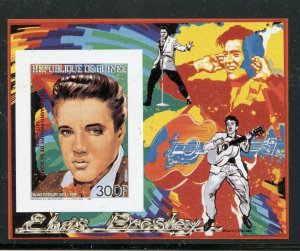 GUINEA 15th MEM ANN OF ELVIS PRESLEY FRENCH RED REVERSED INSC DEL IMPF S/S MINT