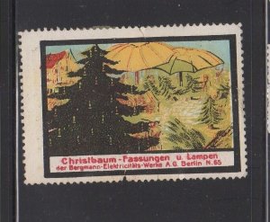 German Advertising Stamp - Christmas Tree Sockets & Lamps, Bergmann Electrical