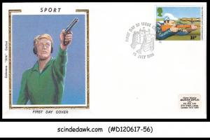 GREAT BRITAIN - 1986 C.W. GAMES EDINBURGH / SHOOTING - FDC Colorano silk Cachet