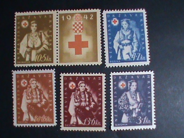 ​1942-CROATIA STAMP-SC#B20-4  CROATIA RED CROSS MNH STAMP RARE-VF VERY FINE