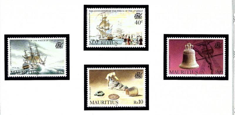 Mauritius 790-93 MNH 1994 Shipwreck