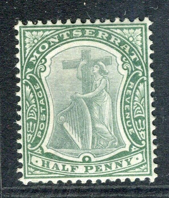 MONTSERRAT; 1903 early issue Crown CA fine Mint hinged 1/2d. value