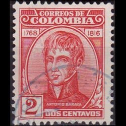 COLOMBIA 1950 - Scott# 588 Antonio Baraya Set of 1 Used