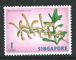 SINGAPORE SG63 1962 1c ORCHID MNH