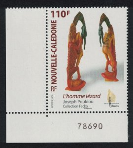 New Caledonia 'L'homme Lezard' Lizard Man Sculpture Corner Number 2006 MNH