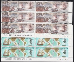 NORFOLK IS 1979 Capt Cook 200th Anniv set in plate / imprint blocks MNH....A4786