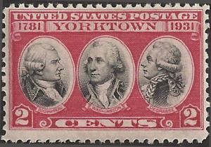 # 703 MNH - SCV-0.50 - CARMINE ROSE AND BLACK - YORKTOWN